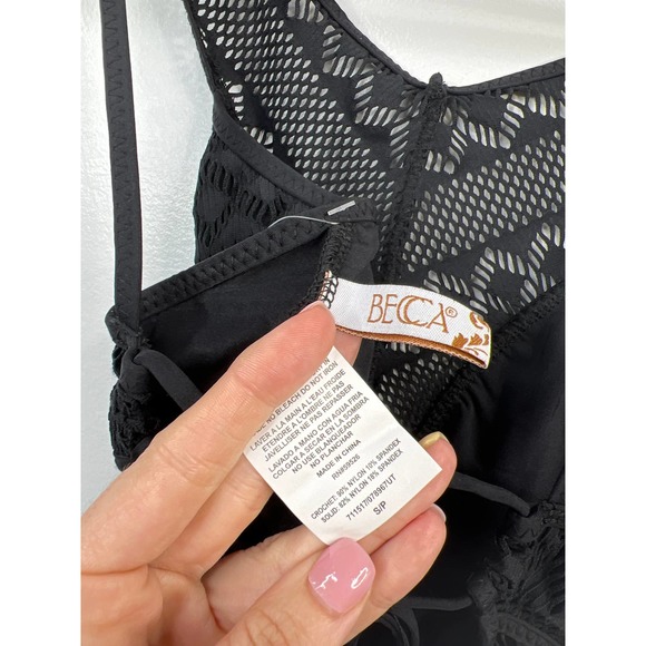 Becca Color Play Savannah High Neck Women's One Piece Black Size: Small NWT - Picture 6 of 8